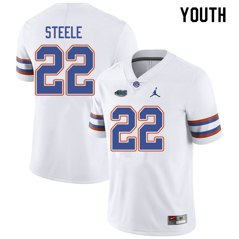 Jordan Brand Youth #22 Chris Steele Florida Gators College Football Jerseys Sale-White - Click Image to Close